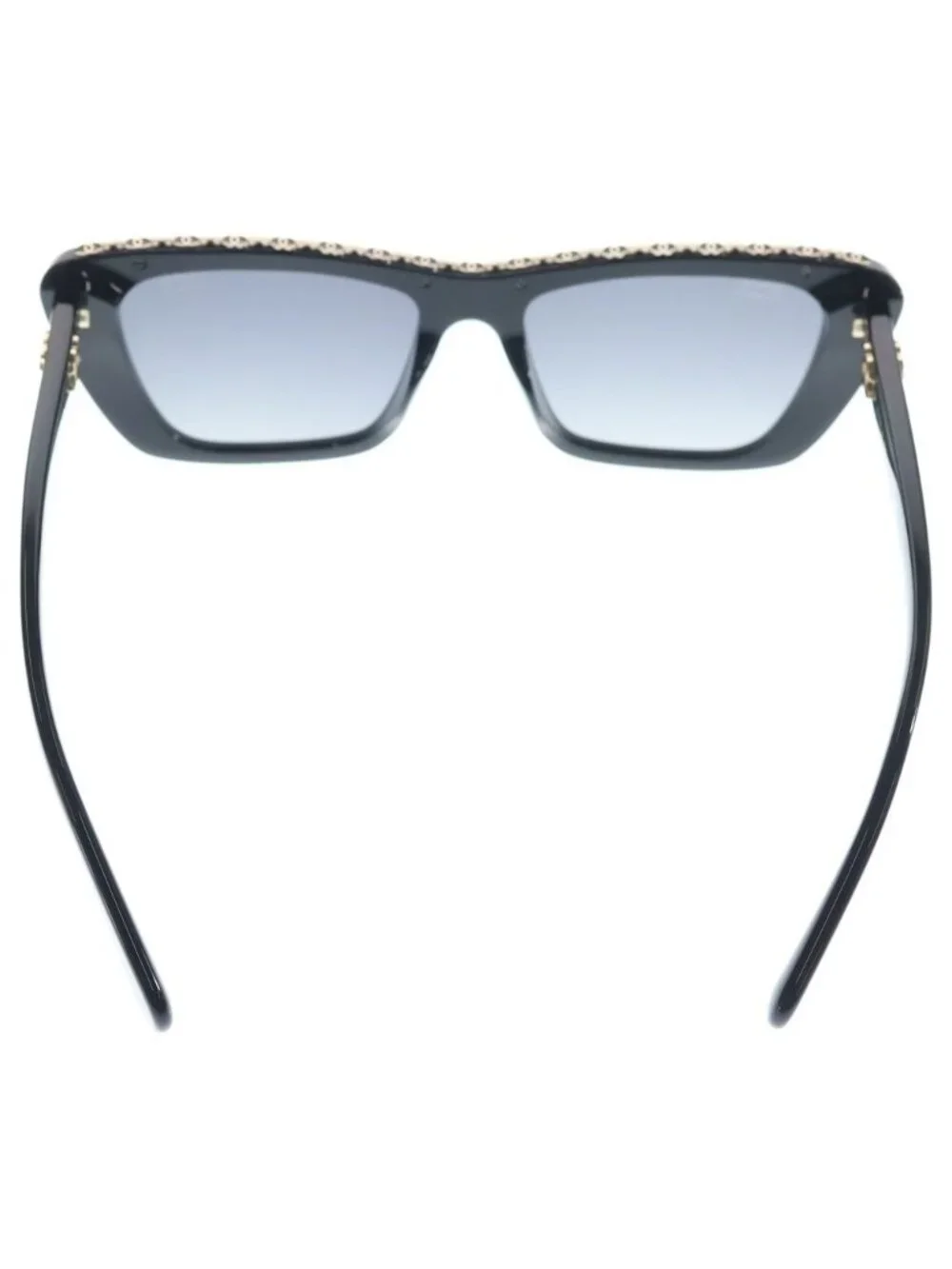 Chanel Butterfly Shape Sunglasses Chain Black Gold 54 Eyewear